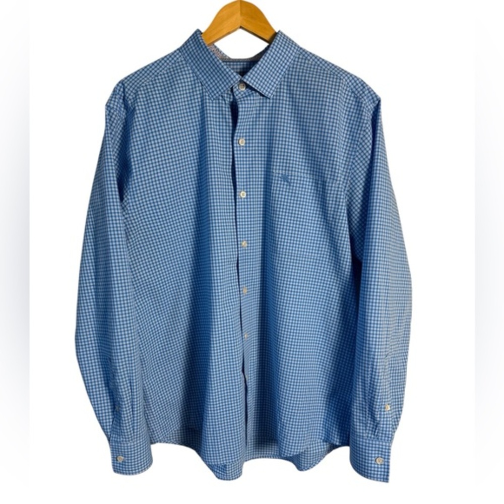 Tommy Bahama Newport Coast Blue Gingham Button‎ Down Shirt L NWOT